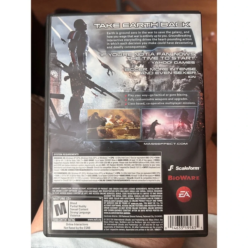 Mass Effect 3 PC Game DVD-ROM BioWare EA Sci-Fi‎ Action RPG 2-Disc Set